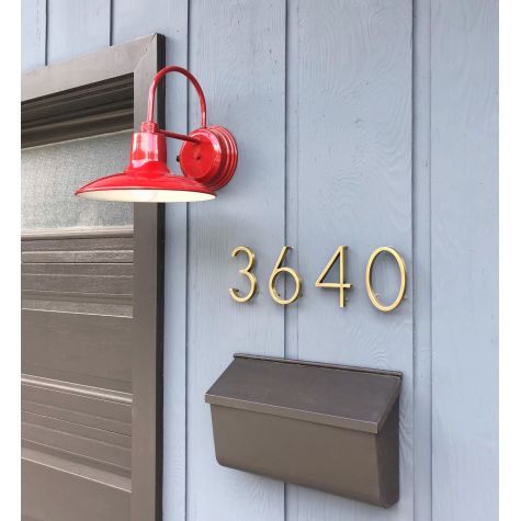 12” Dominion, 400-Barn Red, Dusk-to-Dawn Photocell | Photo Courtesy of Meredith Kleinman