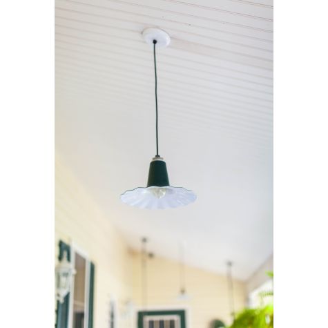 12” Seaside, 300-Dark Green, SBK-Standard Black Cord, 200-White Canopy | Photo Courtesy of Mary and Randy Coleman