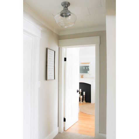 Primary Schoolhouse Semi-Flush Mount Light, 975-Galvanized, Large Clear Glass | Photo Courtesy of Kristi from Making It In The Mountains