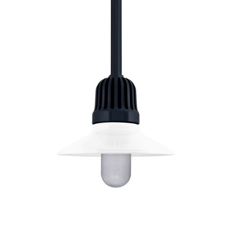 12" Touchdown, 200-White, Heat Sink in 705-Navy, Mounting in 705-Navy, SMK-Smoke Crackle Glass