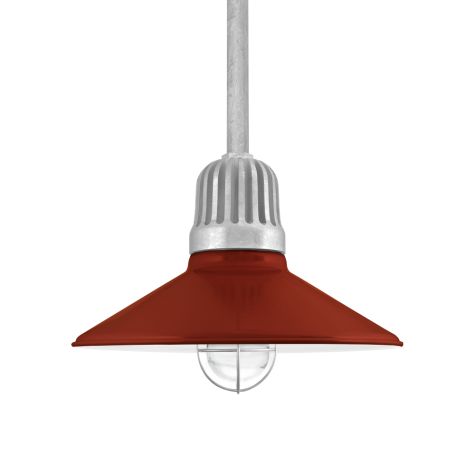 16" Touchdown, 400-Barn Red, Heat Sink in 975-Galvanized, Mounting in 975-Galvanized, WGG-Wire Guard in 975-Galvanized, CLR-Clear Glass