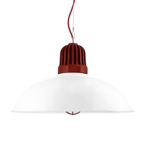 20" Gridiron, 200-White, Heat Sink in 400-Barn Red, CSR-Red Cloth Cord, WGG-Wire Guard, FST-Frosted Glass
