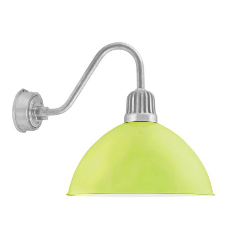 20" Kickoff, 380-Chartreuse, Heat Sink in 975-Galvanized, G26 Gooseneck Arm in 975-Galvanized