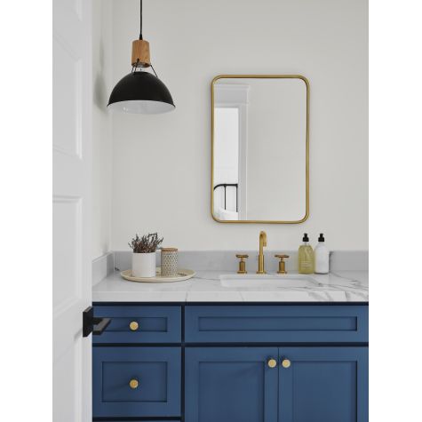 12” Shade in 100-Black, Oak Wood, SBK-Standard Black Cord | Photo Courtesy of Early Avery - Rafterhouse and Roehner+Ryan