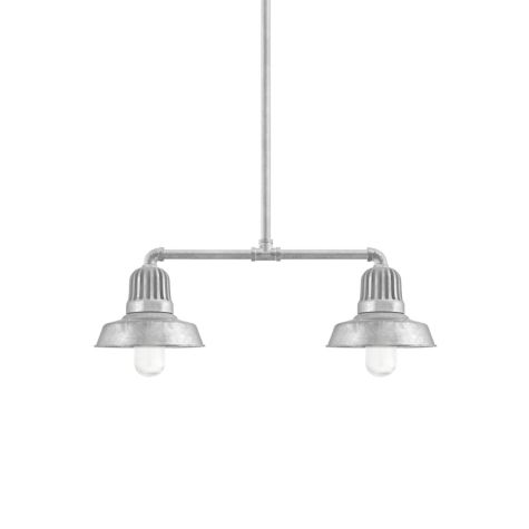12" Scrimmage, 975-Galvanized, Heat Sink in 975-Galvanized, 12" Arms & Mounting in 975-Galvanized, RIB-Ribbed Glass