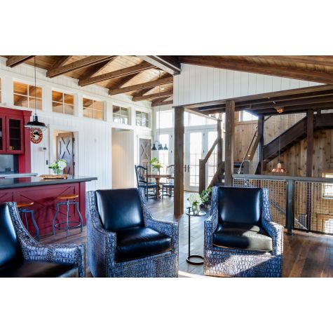 14” Original™ LED Pendant, 100-Black, SBK-Standard Black Cord, Wire Cage | Photo Courtesy of Legum Design and Cheryl McIntosh Photography