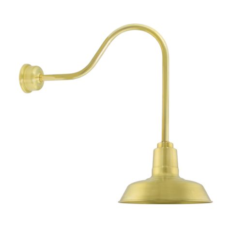 Decorative Backing Plate Cover (Displayed Here: 12" The Original™, 997-Raw Brass, G24 Gooseneck Arm, Decorative Backing Plate & Hex Cover)