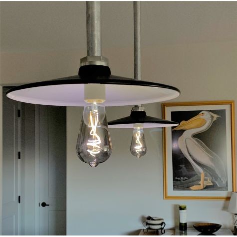12” Conoco, 100-Black, 36” Stem in 975-Galvanized | Photo Courtesy of Homeowner