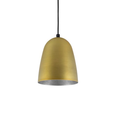 10" Egg LED, Exterior in 930-Painted Aged Brass, Interior in 975-Galvanized, CSB-Black Cloth Cord