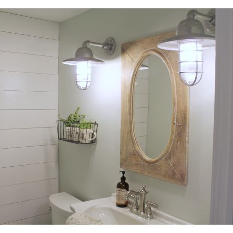 Industrial Guard Sconce, 975-Galvanized, CGG-Cast Guard, RIB-Ribbed Glass | Photo Courtesy of Kendall Rayburn
