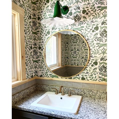 16” Seaside, 307-Emerald Green, G16 Straight Gooseneck Arm | Photo Courtesy of Ashley (@themainesprucehouse)