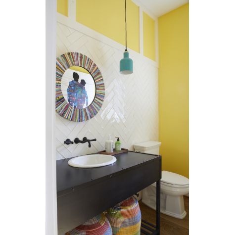 Chateau Cord Hung Pendant, 390-Teal, SBK-Standard Black Cord | Photo Courtesy of Jean Allsopp and Birmingham Home and Garden