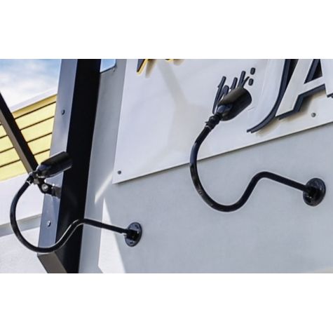 Bullet Gooseneck LED Sign Light, 100-Black, G25 Gooseneck Arm, 3500K Color Temperature | Photo Courtesy of JAG Window Tinting