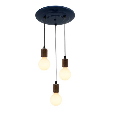 Porcelain II LED Tala Lamp (Displayed here: Downtown Minimalist Wood Socket 3-Light Pendant, 705-Navy, Walnut Wood, SBK-Standard Black Cord, Shown with Porcelain II Tala Lamps)