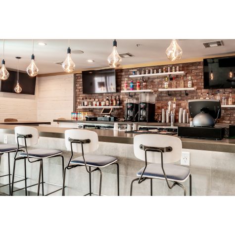 Voronoi II LED Tala Lamp (Displayed Here: Downtown Minimalist Cord Pendant, 705-Navy, CSGW-Gold & White Cloth Cord, Ceiling Canopy in 705-Navy, Voronoi II LED Tala Lamp Bulbs | Photo Courtesy of IQ Designs)