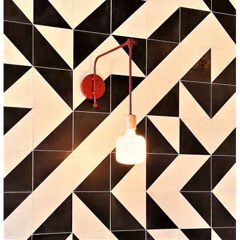 Downtown Minimalist Wooden Socket Swing Arm Sconce, 400-Barn Red, G67 Arm, Ash Wood | Photo Courtesy of Customer