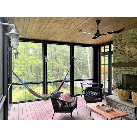 Industrial Guard Sconce, 975-Galvanized, Warehouse Shade, CGG-Standard Cast Guard, Frosted Glass | Photo Courtesy of Allison Spensley