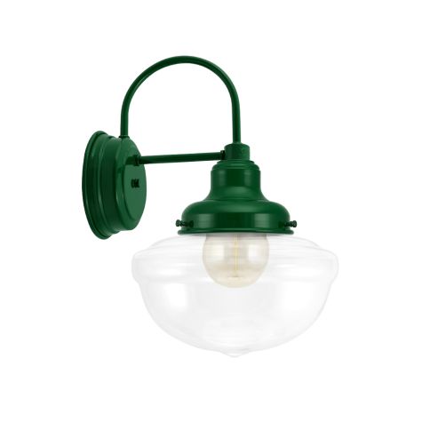 Acorn Schoolhouse Sconce, 307-Emerald Green, Clear Glass