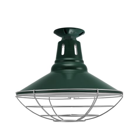 14" Aero Vented, 300-Dark Green, Narrow Slot Vents, Wire Cage, 975-Galvanized