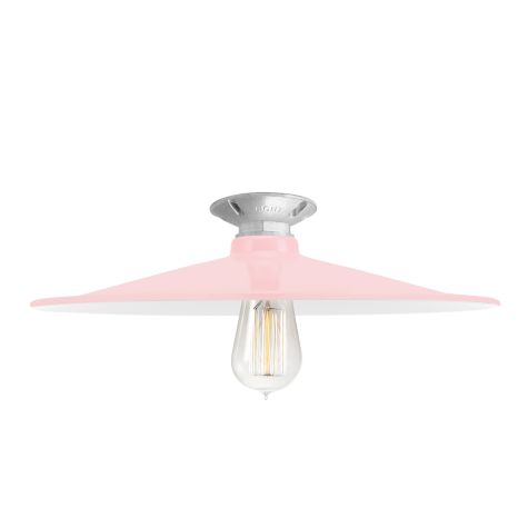 15" Conoco, 480-Blush Pink, Mounting in 975-Galvanized, Nostalgic Edison-Style 1910 Era 60 Watt Light Bulb