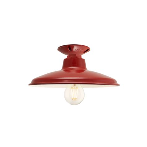 12" Marathon, 400-Barn Red, Shown with LED Edison G25 Bulb