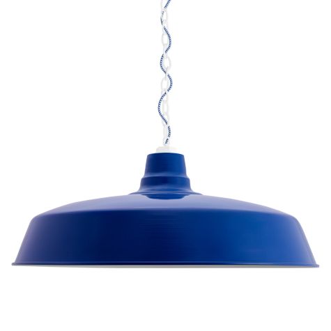 28" The Original™ Chain Hung, 700-Royal Blue, Mounting in 200-White, CSUW-Blue & White Cloth Cord