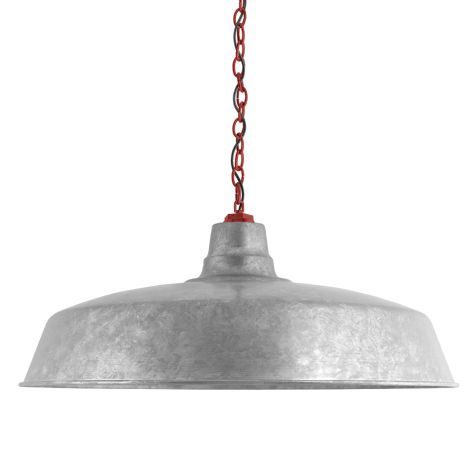 28" The Original™ Chain Hung, 975-Galvanized, Mounting in 400-Barn Red, SBK-Standard Black Cord