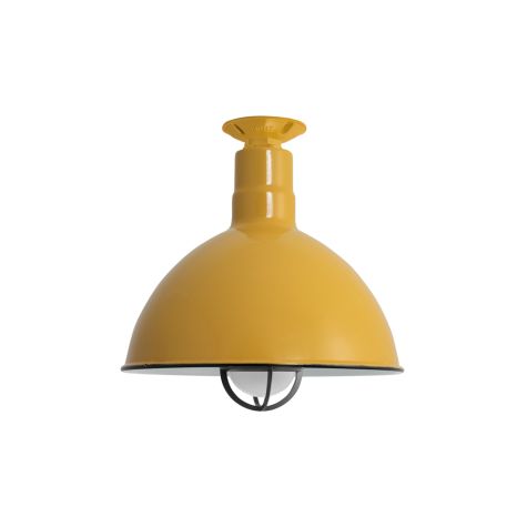 14" Wilcox, 550-Porcelain Yellow, CGG-Standard Cast Guard, 100-Black, FST-Frosted Glass