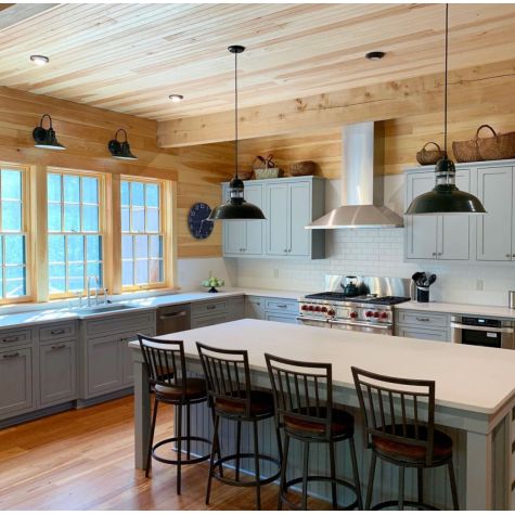 12" Aero Wall Sconce, 300-Dark Green (Also Pictured: Outback Pendant Light) | Photo Courtesy of Ann Kelly Interiors (@annkellyinteriors)