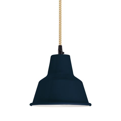 Mini Artesia Pendant, 750-Navy, CSGW-Gold & White Cloth Cord