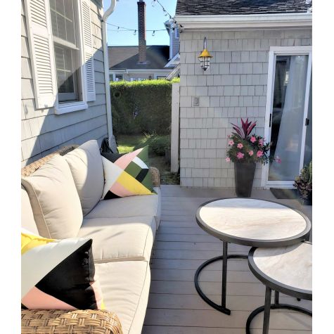 Industrial Guard Gooseneck, 500-Buttery Yellow, G11 Gooseneck Arm in 975-Galvanized, Flared Shade, Heavy Duty Guard in 975-Galvanized, RIB-Ribbed Glass | Photo Courtesy of Homeowner