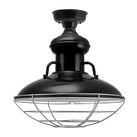 16" Laramie LED, 100-Black, Wire Cage, 975-Galvanized