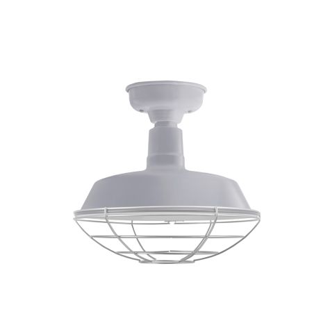 16" The Original™ LED Flush Mount, 800-Industrial Grey, Wire Cage, 975-Galvanized