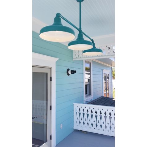 Union 3-Light, 390-Teal, 18” Stem, 24” Arms | Photo Courtesy of Homeowner