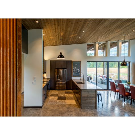 20” Wilcox Vented Cord Hung Pendants, 100-Black, Narrow Slot Vent, SBK-Standard Black Cord | Photo Courtesy of Designs North West