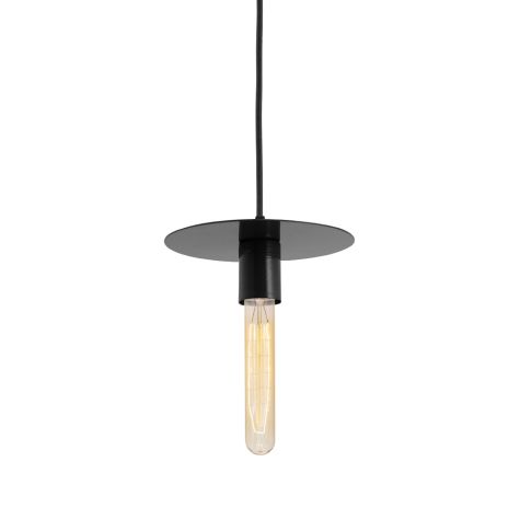 8" Ellington, 100-Black, CSB-Black Cloth Cord, Shown with Nostalgic Edison 30W Hairpin Bulb