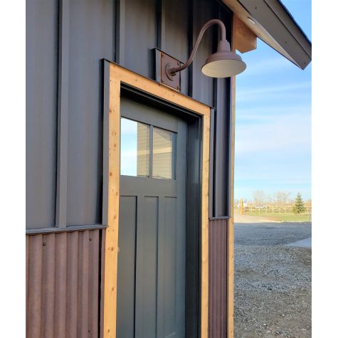 Heavy Duty Backing Plate (Displayed here: 11” Bomber, 605-Rust, G15 Gooseneck Arm, Heavy Duty Backing Plate | Photo Courtesy of Homeowner)