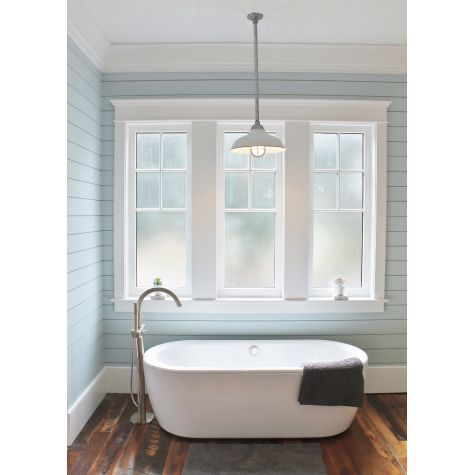 16" Chicago LED, 200-White, TGG-Heavy Duty Cast Guard, 975-Galvanized, FST-Frosted Glass, Mounting in 975-Galvanized | Photo Courtesy of Homeowner
