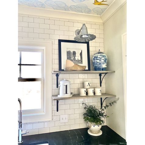 12" Seaside, 975-Galvanized, G16 Gooseneck Arm, 975-Galvanized | Photo Courtesy of Hill House Design