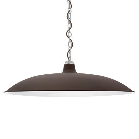 28" Sinclair Chain Hung, 615-Oil-Rubbed Bronze, Mounting in 975-Galvanized, CSBB-Black & Brown Chevron Cord