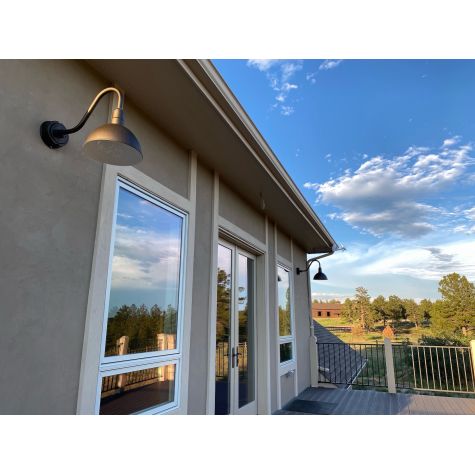 12" Wilcox LED, 615-Oil-Rubbed Bronze, G15 Gooseneck Arm | Photo Courtesy of Homeowner