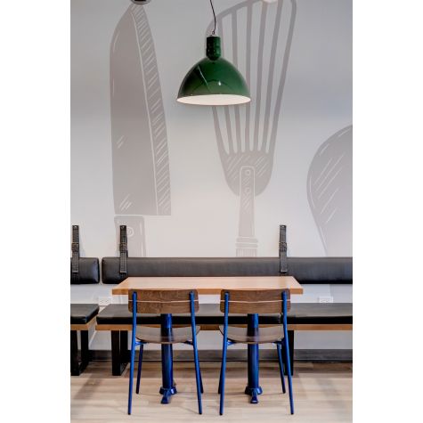 20” Wilcox Studio Light, 350-Vintage Green, SBK-Standard Black Cord | Photo Courtesy of Lauren Griffith Interiors