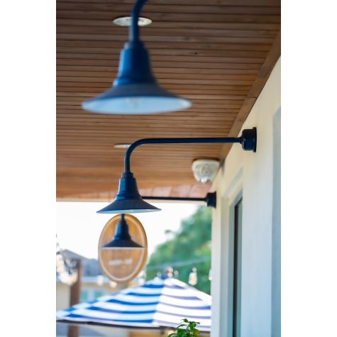 Decorative Backing Plate Cover (Displayed here: 12" Aero, 705-Navy, G8 Gooseneck Arm)