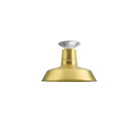 12" The Original™ Flush Mount, 997-Natural Raw Brass, Mounting in 975-Galvanized