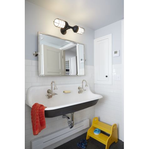Atomic Topless Double Industrial Guard, 105-Textured Black, FST-Frosted Glass | Photo Courtesy of Honey and Ace