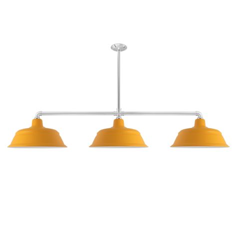 Bomber 3-Light, 570-Sunflower, 24" Arms, Mounting in 980-Brushed Aluminum