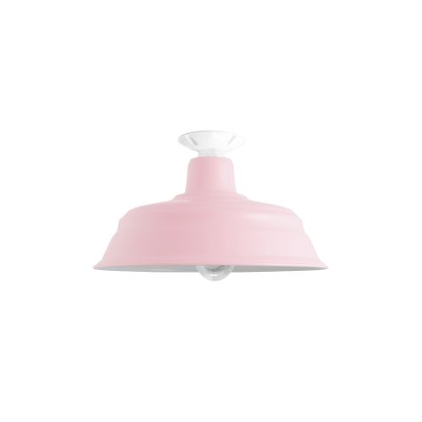 15" Bomber Nautical LED, 480-Blush Pink, TGG-Heavy Duty Cast Guard, 200-White, RIB-Ribbed Glass, Mounting in 200-White
