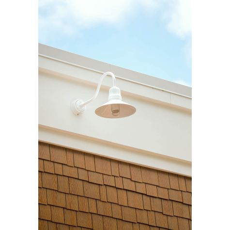 12" Touchdown, 200-White, CLR-Clear Glass, G22 Gooseneck Arm