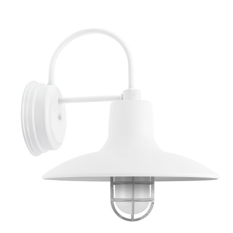 16" Dominion Sconce, 200-White, CGG-Standard Cast Guard, 975-Galvanized, FST-Frosted Glass