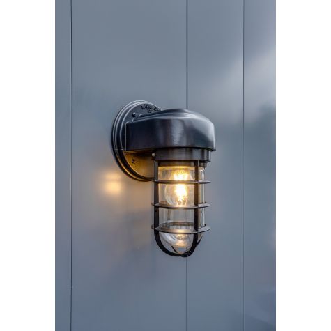 Streamline Industrial Guard Sconce, 100-Black, CGG-Standard Cast Guard, CLR-Clear Glass